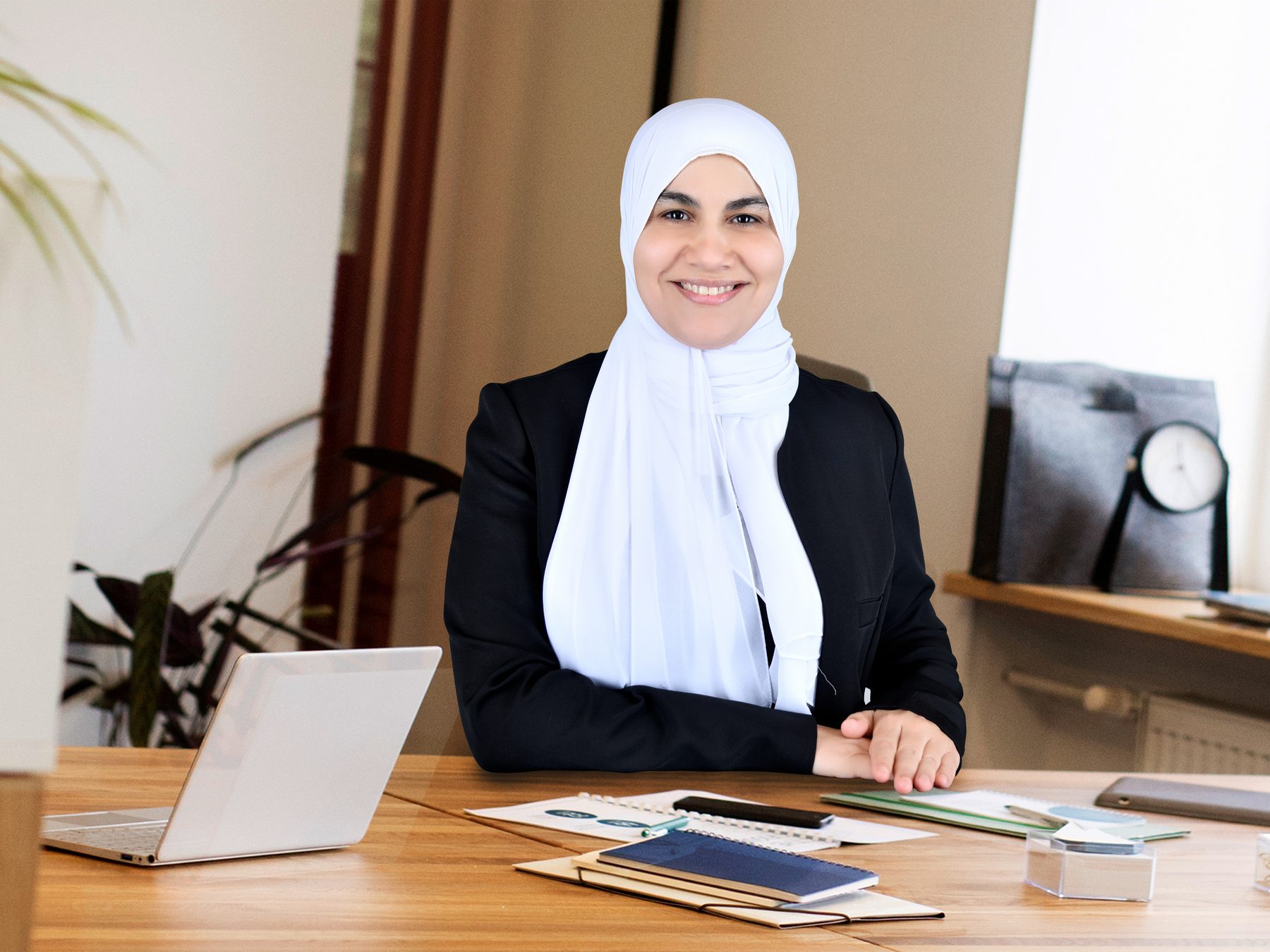 Dr. Diana Abbass at her consultation desk in Abu Dhabi